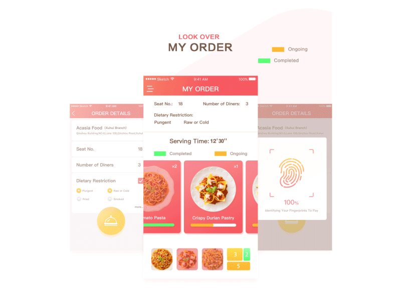 Acacia Food3 color delicious design dynamic exercise interactive ui