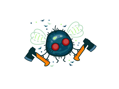 Hatchet Fly or Boss Nat anthropomorphic fantasy fly hatchet illustration insect sidekick sprite