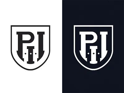 Logotype Shield PII (WIP) black line logo logo shield logotype shield white