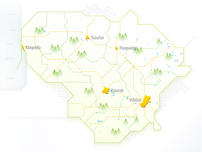 Map of Lithuania illustration lines lithuania map minimalistic