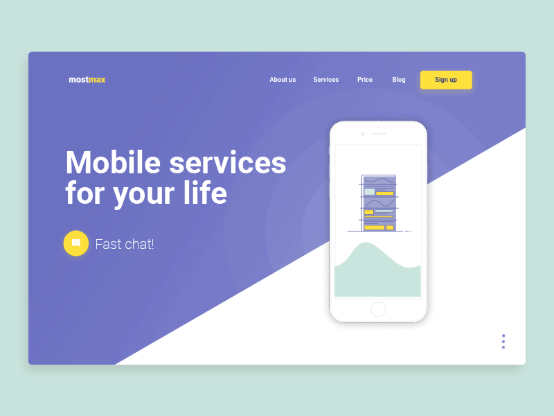 Landing Page animation landing page minimal prototype simple ui ux visual design