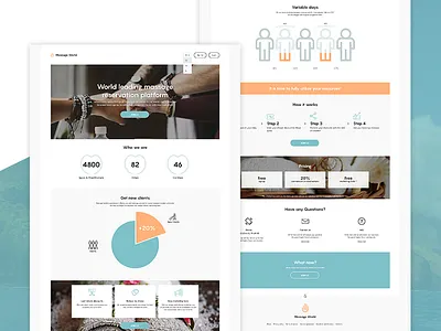 Booking Website - Partners Landing Page blue bootstrap clean flat homepage landing page layout spa template ui ux web