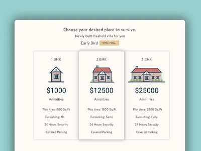 Pricing Table house house illustration illustration price price card pricing pricing card pricing table ui user interface ux