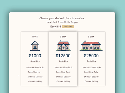 Pricing Table house house illustration illustration price price card pricing pricing card pricing table ui user interface ux