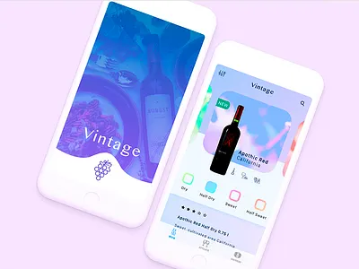 Fine Wine appdesign interface pastell phone ui wine
