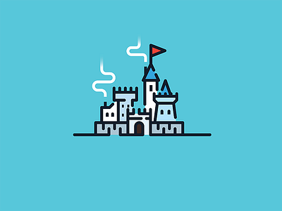 Kingdom of BLUE castle colors design fortress illustration kingdom minimal ui vector