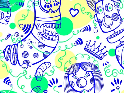 Wohoo :+) art character crazy design graphic illustration love monster painting vector