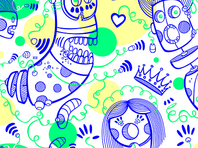 Wohoo :+) art character crazy design graphic illustration love monster painting vector