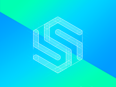 Logo Design blue green id logo