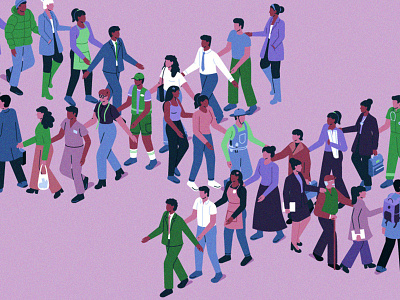 Business in Society adobe adobeillustrator career career paths characterdesign illustration illustrator isometric isometriccharcters muti people purple vector