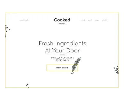 Cooked Landing Page Website food illustration landing love magical typography web website