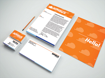 Nimbus Collateral brand branding business card cloud drone letterhead logo mark nimbus type typography