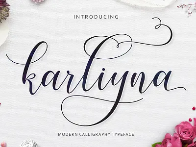 The $1 Karliyna Script font script font typeface