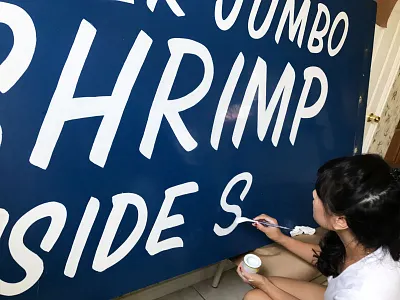 Sign Painting - Brush Script billboard brush script hand lettering sign painting signage typography