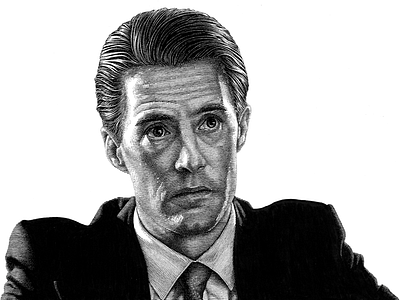 Special Agent Dale Cooper line art pen ink