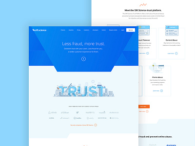 Sift Science Homepage blue fraud homepage sift trust