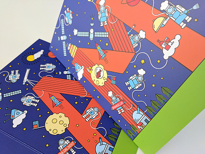 Arend astronaut branding children color colour illustration illustrator invitation line art space