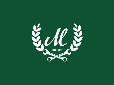 Laurel + Wrench Non Profit logo clever design education icon logo mechanic non profit tools wrench