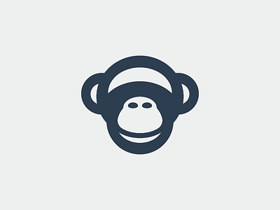 Chimp ape brand branding chimp logo logomark mark monkey negative space