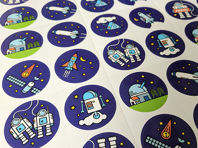 Arend astronauts branding children illustrations illustrator invitation space stickers