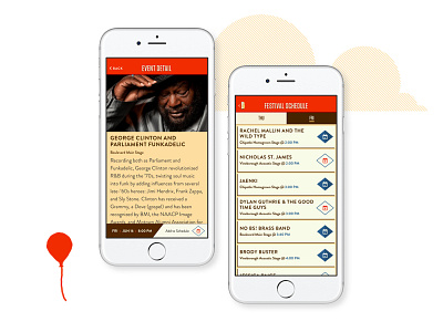 Boulevardia 2017: Event Profile + Event Listing clean app design clean ui colorful app colorful design event app event ux festival app festival design festival ux schedule ui