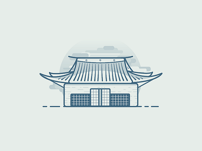 Japanese House flat home house illustration japanese vector