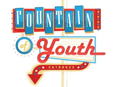 Fountain of Youth 50s fountain of youth location neon restaurant retro sign travel