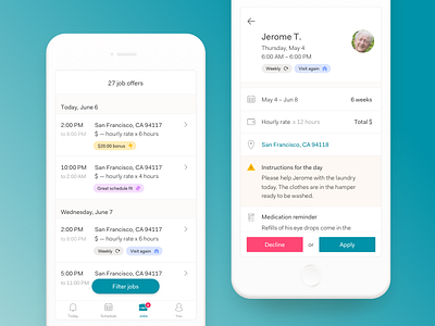 Care Pro Jobs design home care ios jobs mobile product ui ux