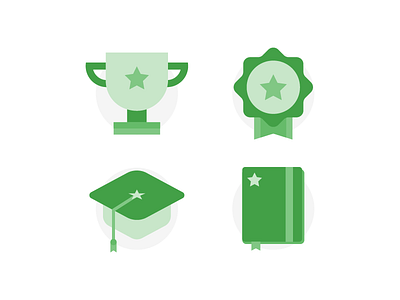 Icon Illustration book cup flat graduation icon illustration infographic medal university