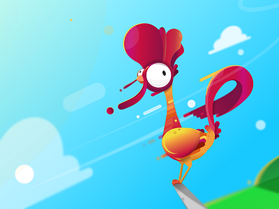 Heihei focus 3d character color disney flat funny gradient illustration moana palette vector