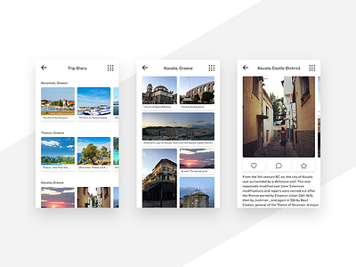 Gallery UI gallery greece interface kavala mobile sea summer thasos trip ui ux vacation