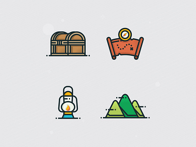 Treasure icon adobe chest design flat graphic icon illustration illustrator map mountain treasure