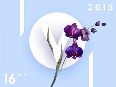 Best Day! blue floral font illustration orchid pastel shapes