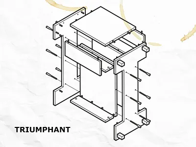 A triumphant I diy flatpack furniture ikea illustration instructions isometric letter lettering type typography vector