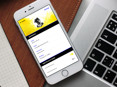 Mobile Settings Page 007 clean daily design iphone mobile page settings simple ui ux yellow