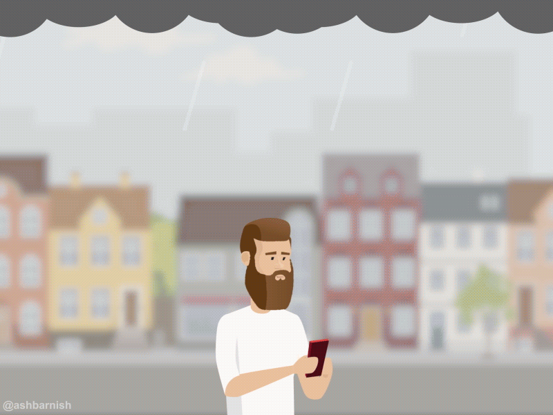 British Summer Time animation beard british gif rain summer umbrella