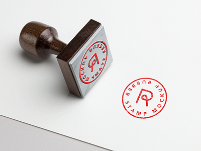 Rubber Stamp Mockup badge branding identity ink logo mark stamp