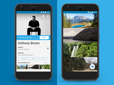 Travlog App Profile android app documentation gallery hobby my profile profile tag travel ui verify vlog