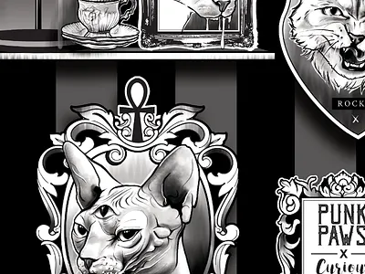 'Curious Cats' Apparel Design animals apparel cat cats design drawing illustration photoshop tshirt