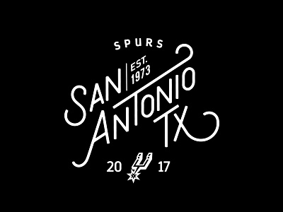 San Antonio TX custom lettering grid lettering lockup one color shirt sports type vintage