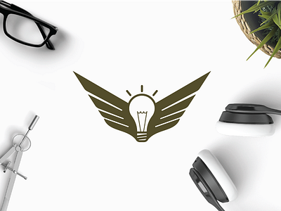 Bulb Wings bulb creation creative fly ideea innovative logo sky smart up wing wings