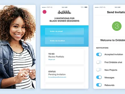 3 Dribbble Invitations For Black Women Designers draft draft player dribbble invitation dribbble invite dribbble invites invitations invites