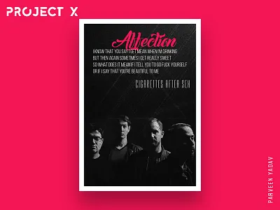 Project X : 10 Music Artists | 10 Songs | 10 Posters affection cigarettes after sex music band