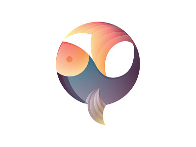 Fish badge branding circle colors fish gradient icon illustrator logo logo design ocean sea