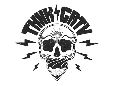 Think Creative apparel black bulb ink logo shirt design skull tattoo