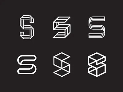 S Variations 3d brand fold geometric identity lettering logo marks s symbol type typography