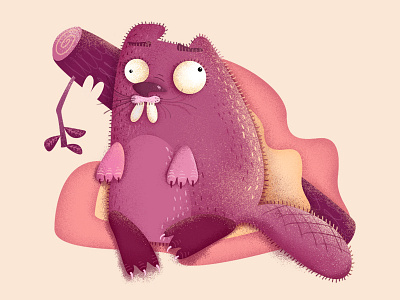 Beaver illustration beaver funny illustration paws tooth tree