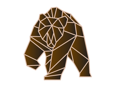 Bear Line bear brown cream design gradient illustration lines logo low poly thick