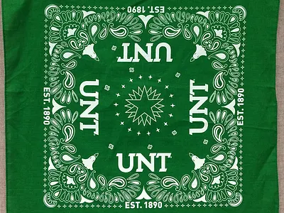 UNT Bandana bandana day job eagle graphic design green illustration paisley star university of north texas unt