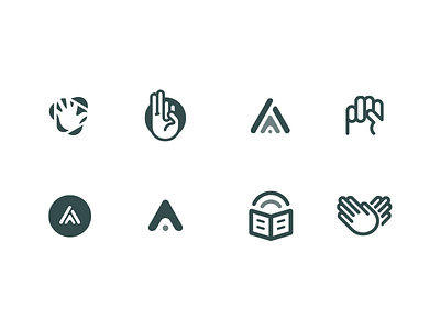 Logo research a app brand food hands letter logo nono hearing research sign language